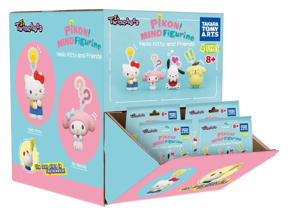 Sanrio Twinchees Mini Figures Hello Kitty & Friends Pikon Mind 5 cm Blind Pack Blind Bag - 1 Unidade Aleatória
